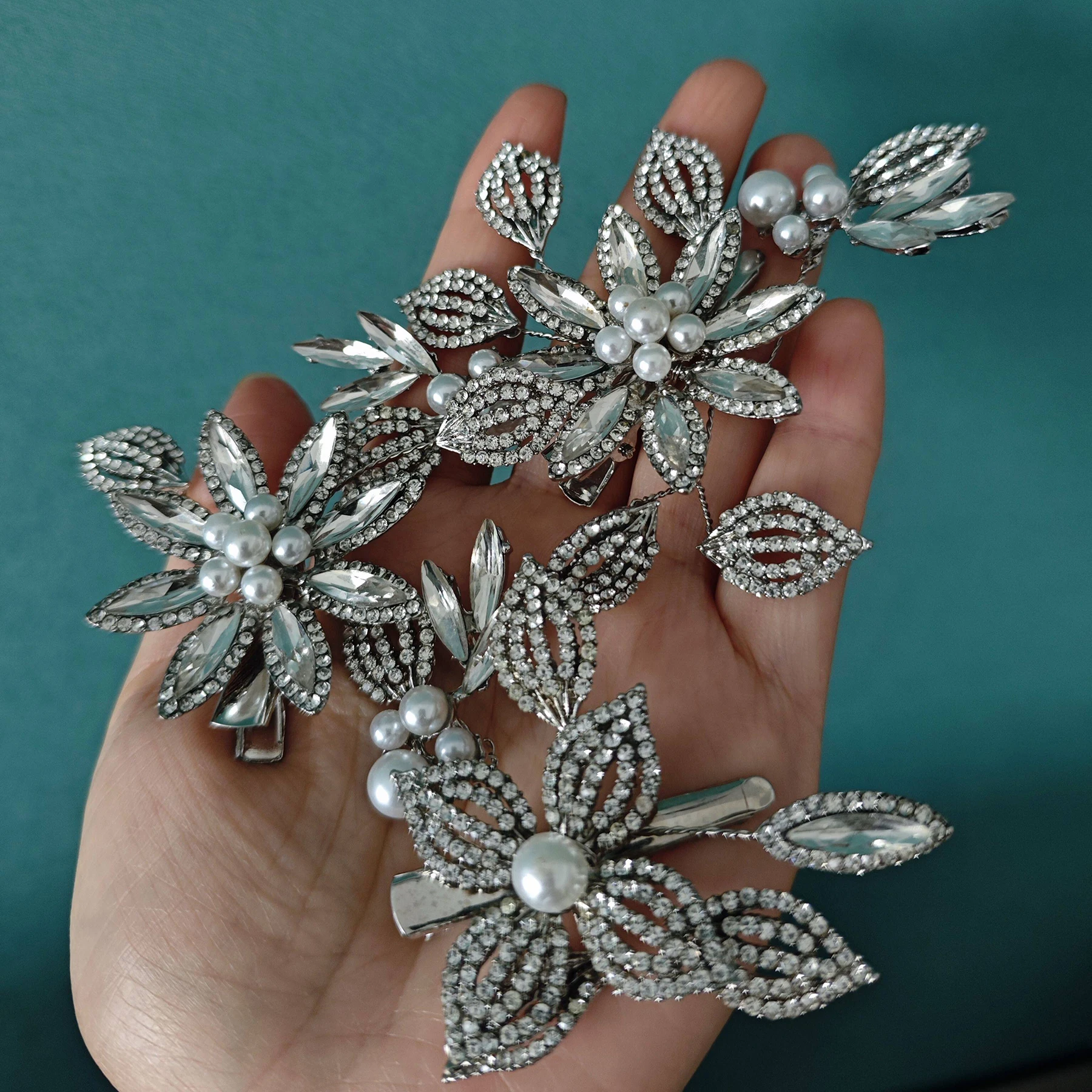 Korean Style Crystal Fringe Hairpin Forest Fairy Tale Bridal Hair Accessory for Wedding Makeup Styling High End Hairpin Set