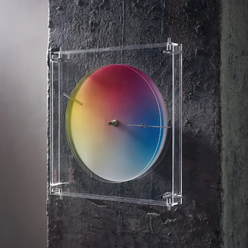 Rainbow wall clock, acrylic silent clock, futuristic color change