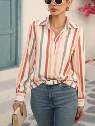 Moda lüks kadın gömleği fransa tarzı kadın baskı bluz bahar sonbahar uzun kollu üstleri blusa mujer