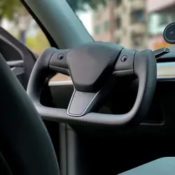 For Tesla Model 3/y yoke steering wheel 2019-2023 heating optional personalized real carbon fiber leather steering wheel