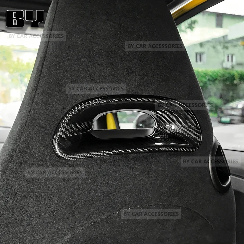 

For Abarth 595 695 Fiat 500 2016-2024 LHD RHD Real Hard Dry Carbon Fiber Sticker Seat Back Decor Cover Trim Accessories 2pcs