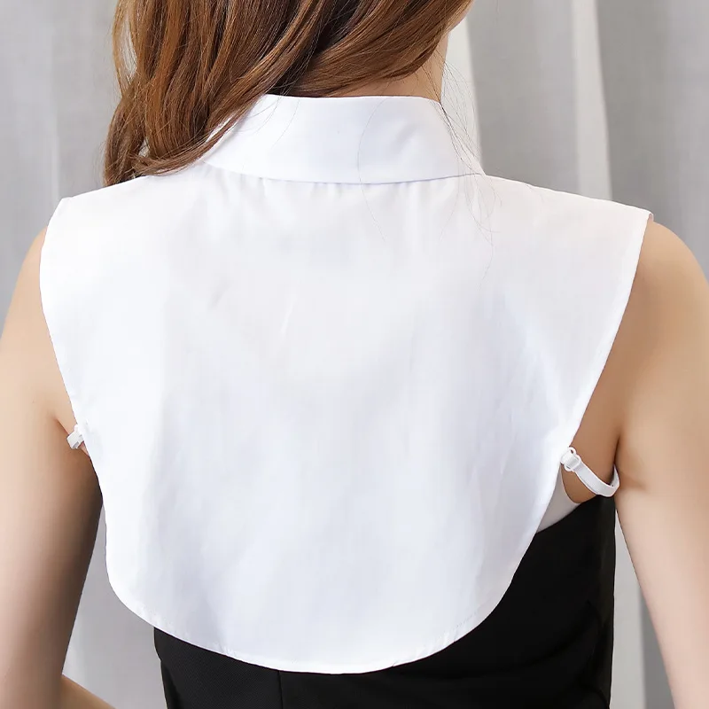 Cuello falso blanco para mujer, Cuello de camisa falso informal, versátil, extraíble, para negocios, par con suéteres