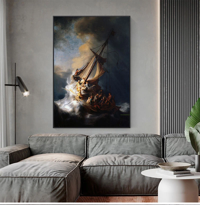 Rembrandt Ship Canvas Oil Painting HD Wall Art Prints Picture For Living Room Modern Home Decor Posters 1 Piece No Frame