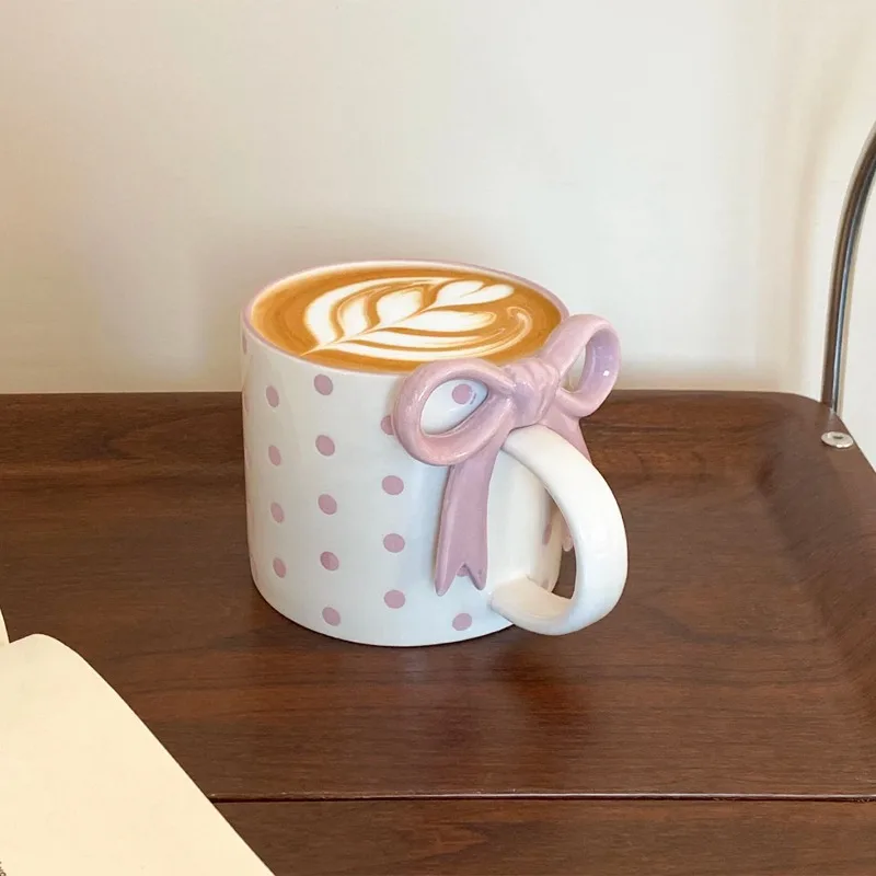 

Креативная кружка с бантиком и шаховым узором, кофейная чашка, подходит для украшения дома, ежедневная питьевая вода, молоко для завтрака
