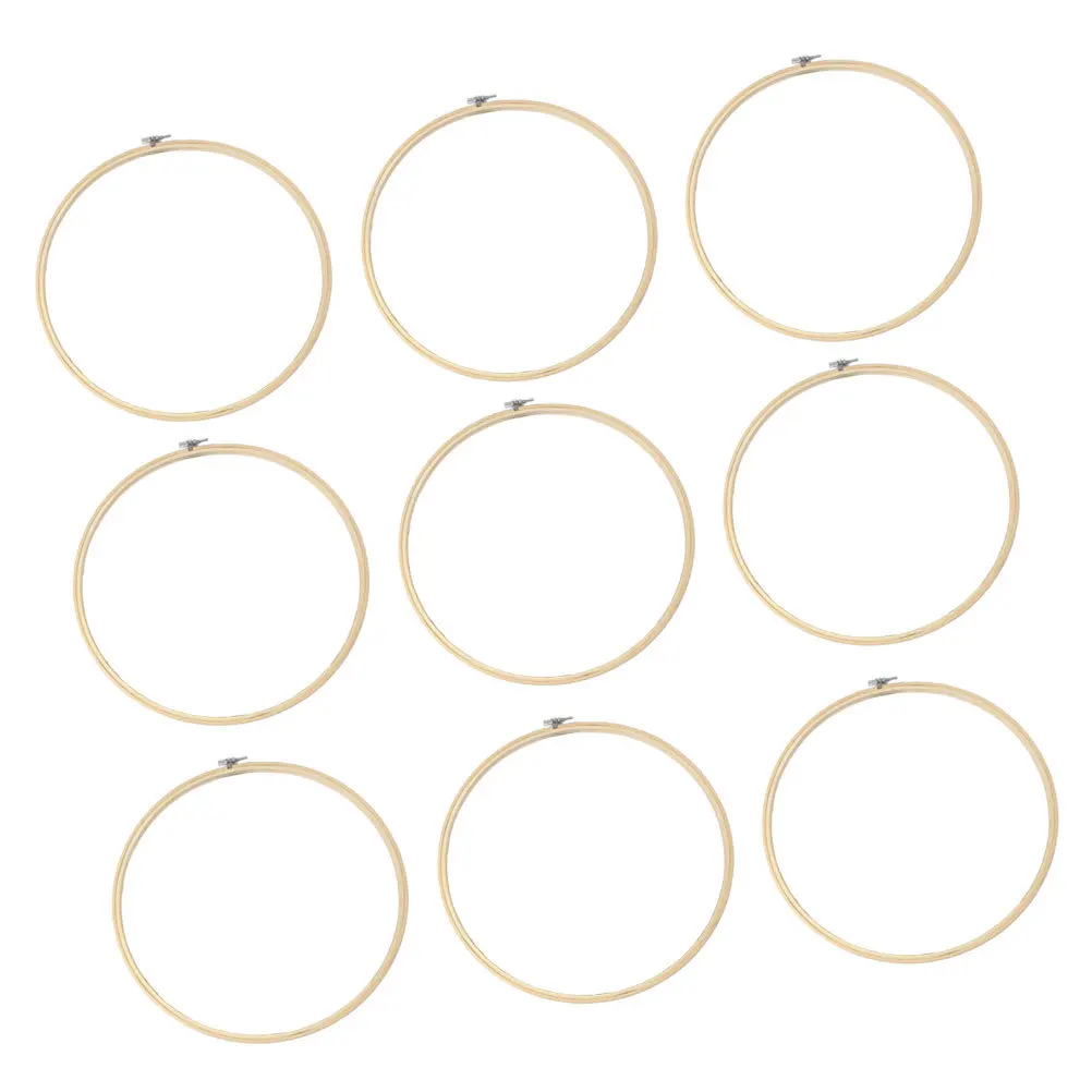 

10Pcs Bamboo Embroidery Hoop 23Cm DIY Craft Cross Stitch Quilling Needlework Fabric Painting Decoration Circle