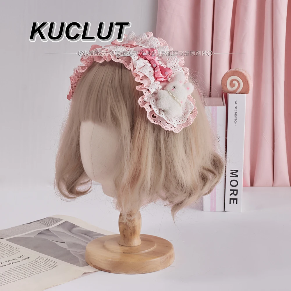 

Original Bowknot Hair Accessory for Women Handmade Sweet and Cute Bunny Ear Headband Sweet Cute Cake Hairband Double Hairclip
