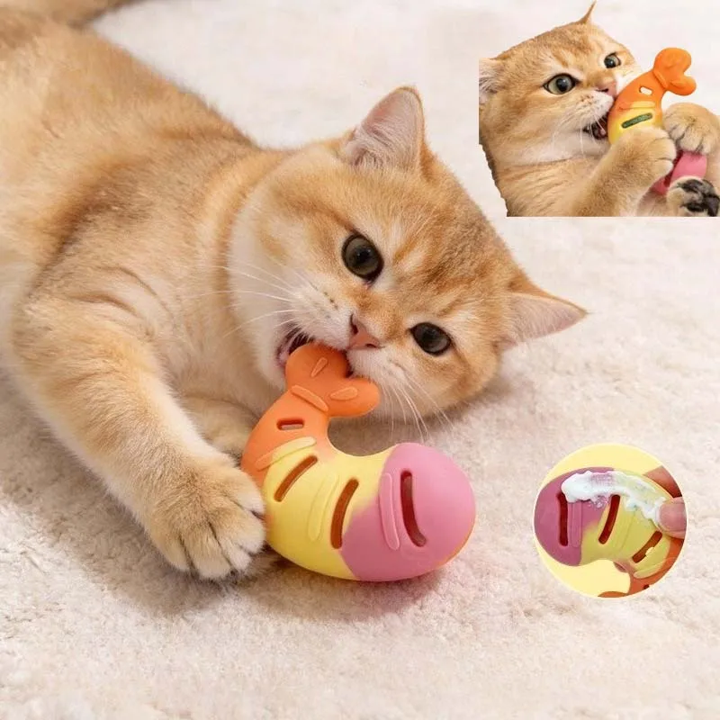 

Cat Chew Toy Silicone Leaked Food Teeth Cleaning Kitten Toy Interactive Bite-resistant Teeth Grinding Cat Toy Supplies