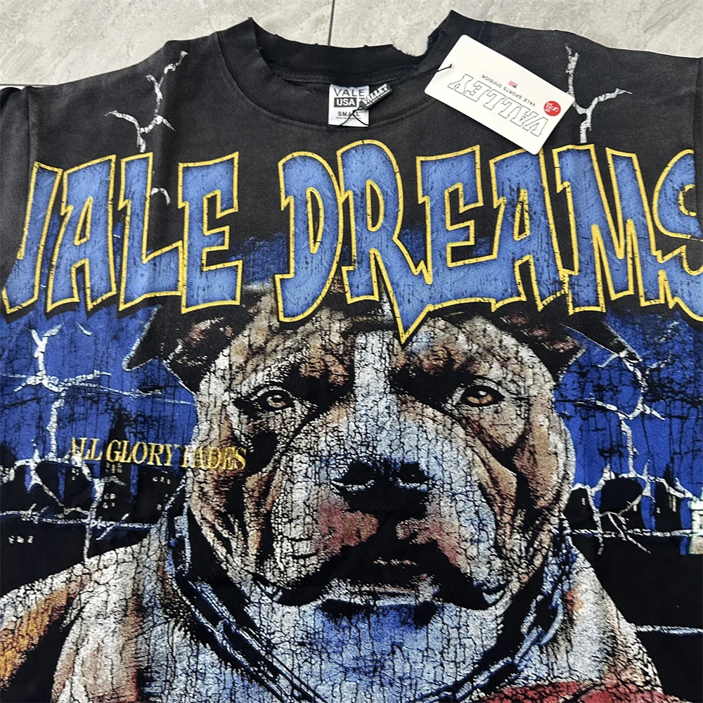 Camisetas para hombre Vale manga corta Streetwear Top Tee VALLEY camiseta Stock