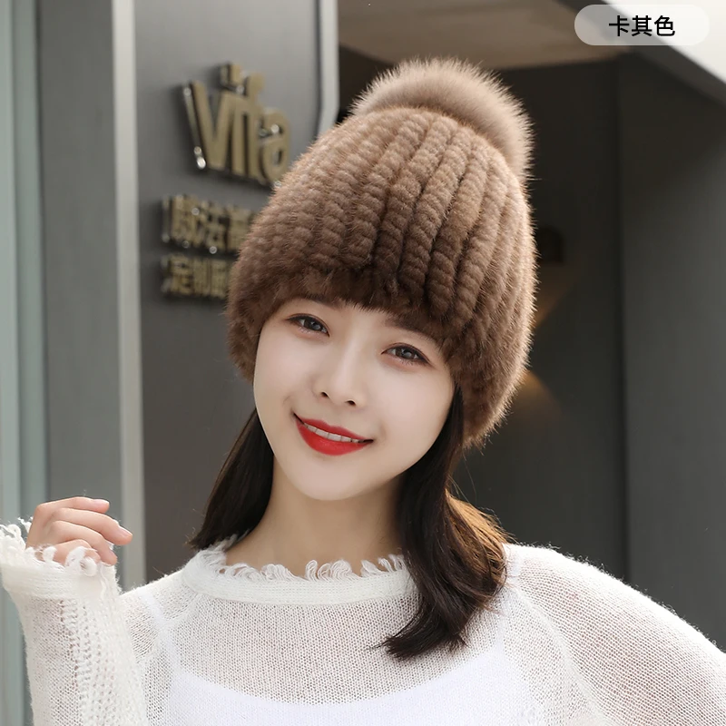 real-mink-fur-hat-for-women-winter-knitted-hat-with-fox-fur-pompom-luxury-thicken-mink-fall-cap-female-beanies-bonnets-wholesale