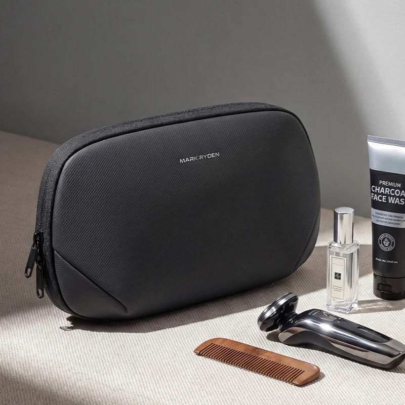 Mark Ryden Men Travel Toiletry Bag Splash‑proof Wash Bag YKK Zipper Hanging Hook For Business Travel