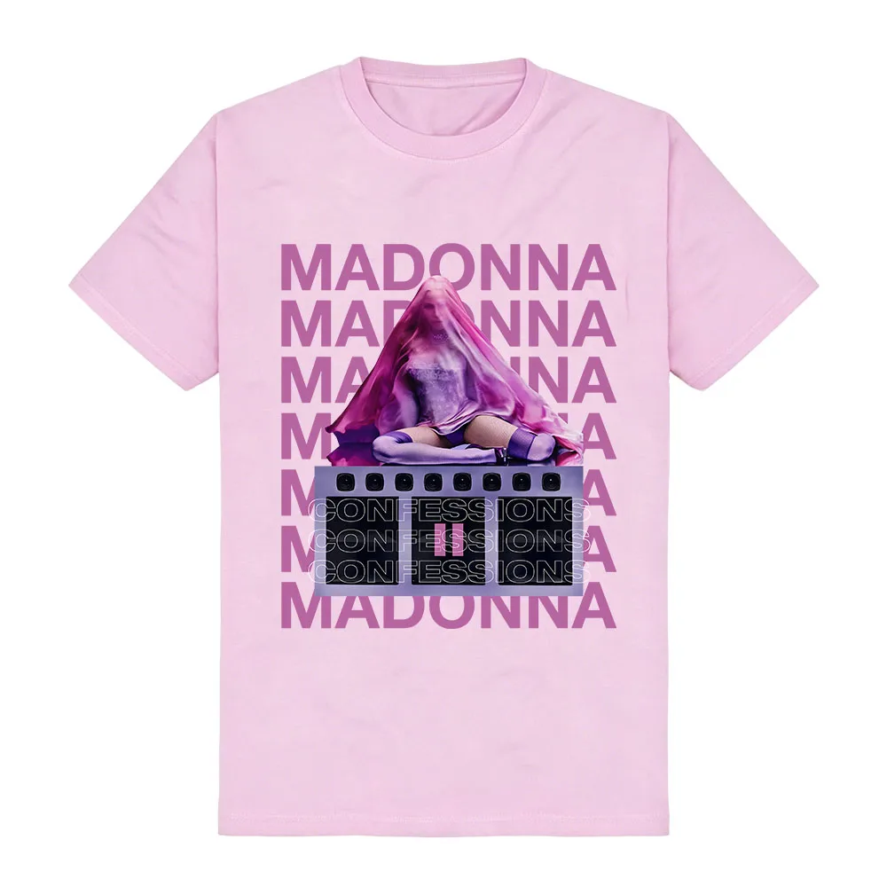 Unisex Streetwear  Madonnaa CONFESSIONS II Tees Graphic Print Clothing Casual Loose Fashion Cotton T-shirt O-neck Design Shirts