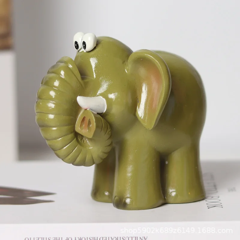 Cartoon Green Lucky Elephant Eyeglass Holder Display Stand - Makeup Table Eyeglass Display And Storage Stand
