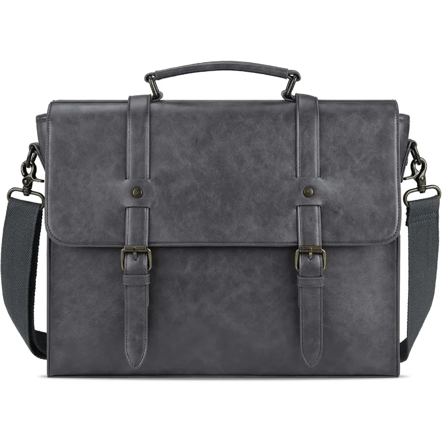 

Водонепроницаемая кожаная сумка-мессенджер в винтажном стиле для мужчин с отделением для ноутбука 15,6 дюйма, стильная сумка через плечо, идеально подходит для