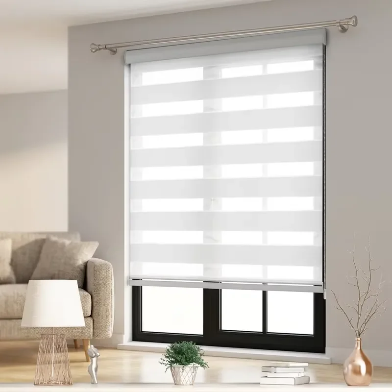 Smart Electric Zebra Blinds Remote Control Filter Shades Modern Roller Curtain for Conference Room Office Window Decoration