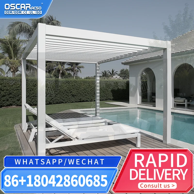 12' * 12' Delivery Price Patio Balcony Covers Modern Pergola Kits with Screens Outdoor Patio Balcony Garden Use pergola