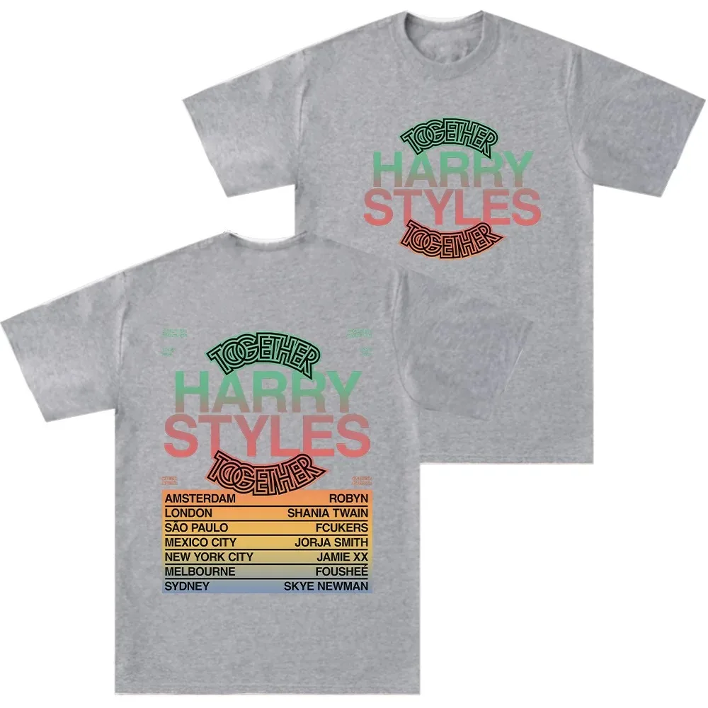 HarryStyle Together Tour Print T-Shirts für Männer und Frauen, übergroßes T-Shirt aus Baumwolle mit Rundhalsausschnitt, kurzärmelig, trendige Kleidung, lässige Oberteile