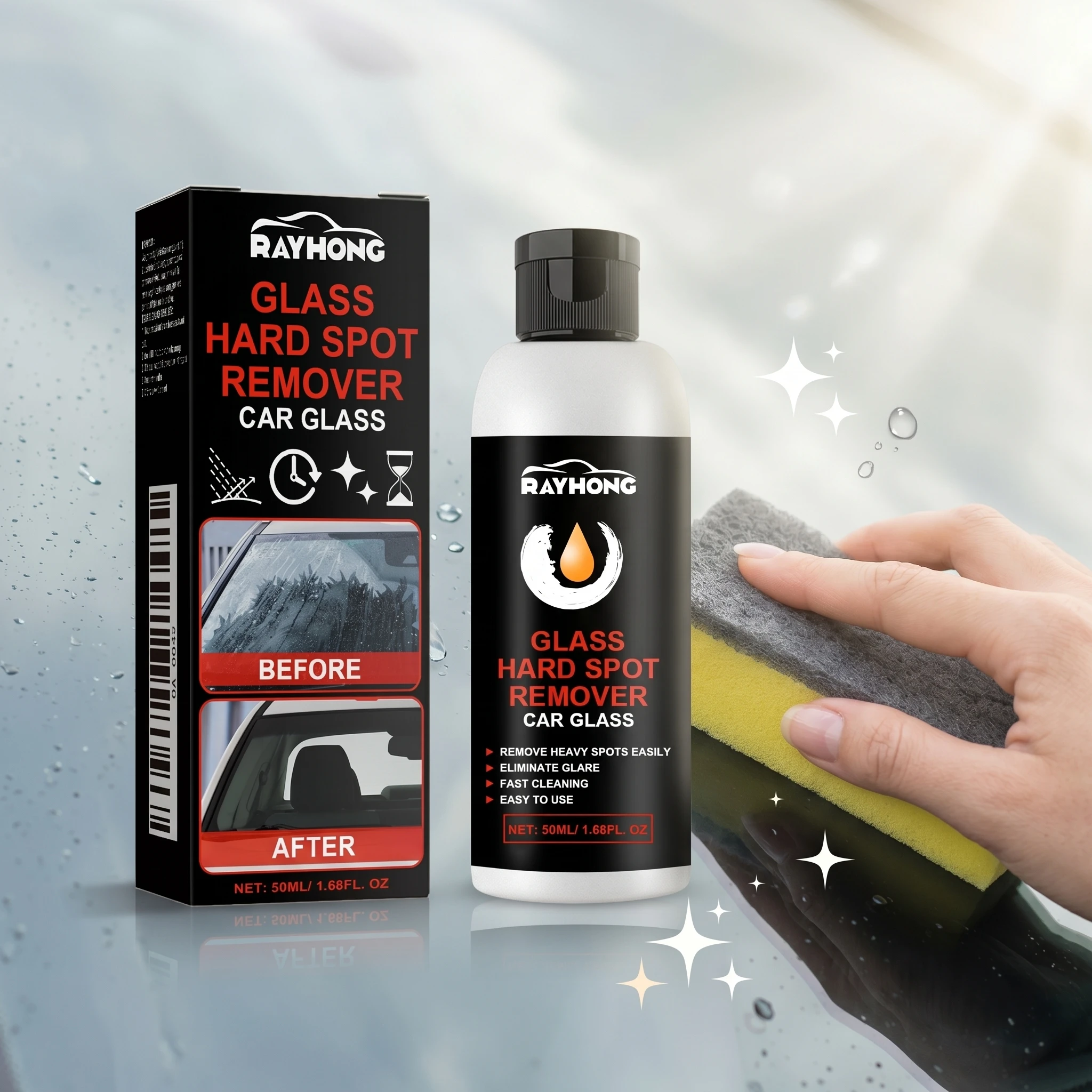 Car Glass Polishing Paste Scratch Repairing Boosts Visibility Reduce Glass Glare Improve Wiper Performance Windshield Dust Agent