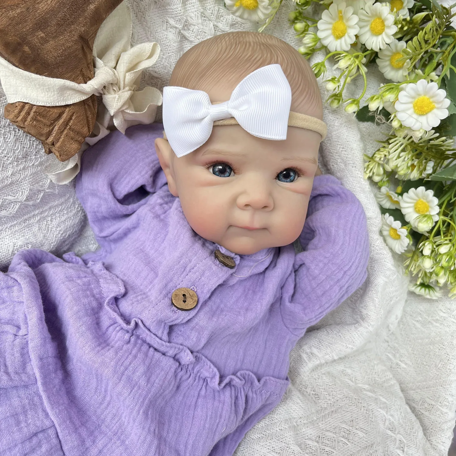 

BZDOLL 18 Inch Lifelike Reborn Baby Doll Toy 45 CM Real Look 3D Skin Handmade Doll with Blood Vessel Birthday Gift for Girl