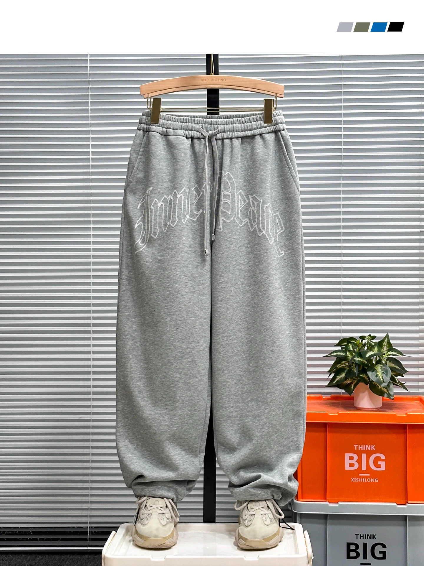 

Laser Etched Lettering Casual Men's Sweatpants Loose Fit Long Trousers Street Sle Spring Autumn Trendy Teenage Faion