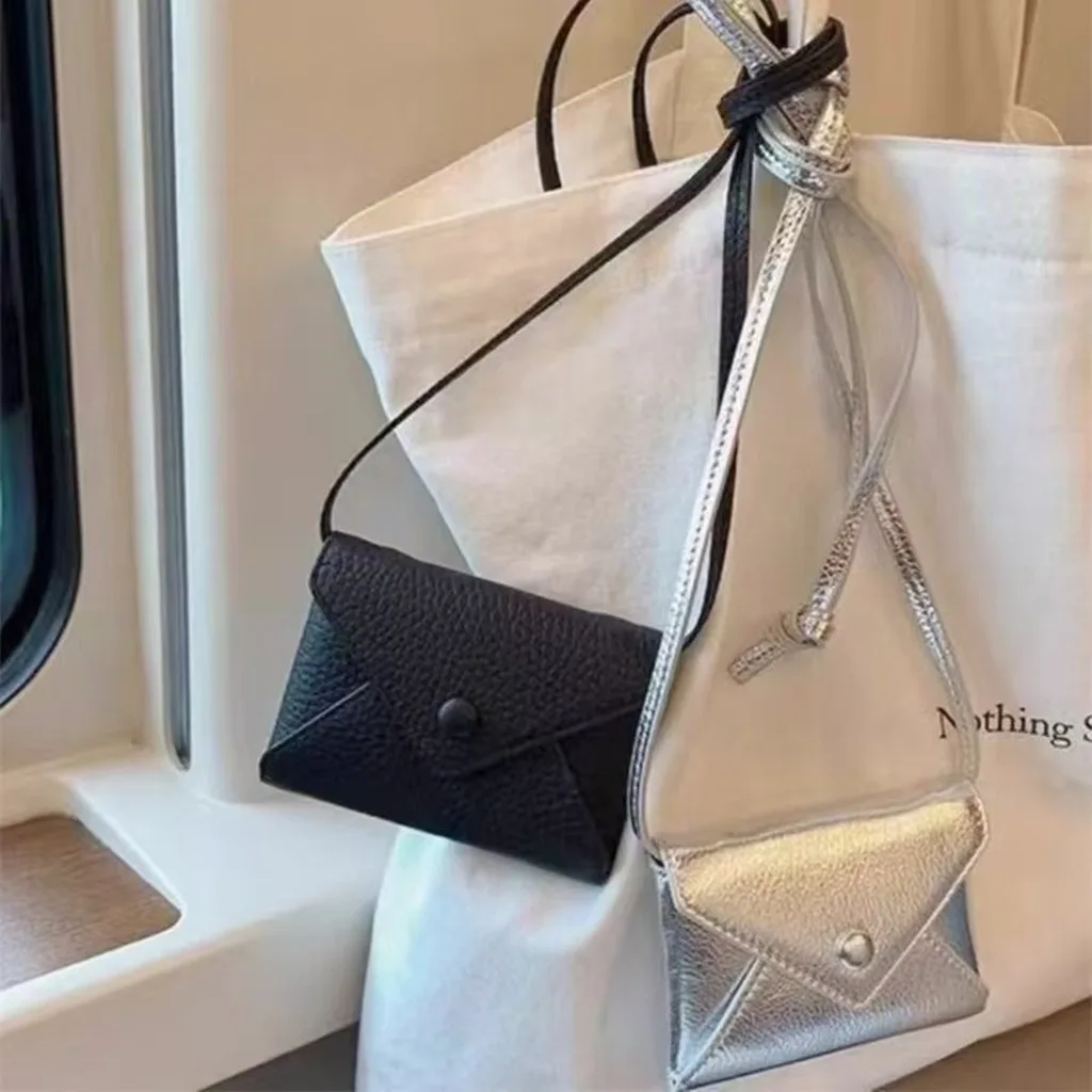 Card Bag Pu Leather Mini Waist Pouch Crossbody Bag Waterproof Coin Purse For Campus Commuting Keys Storage Around Neck