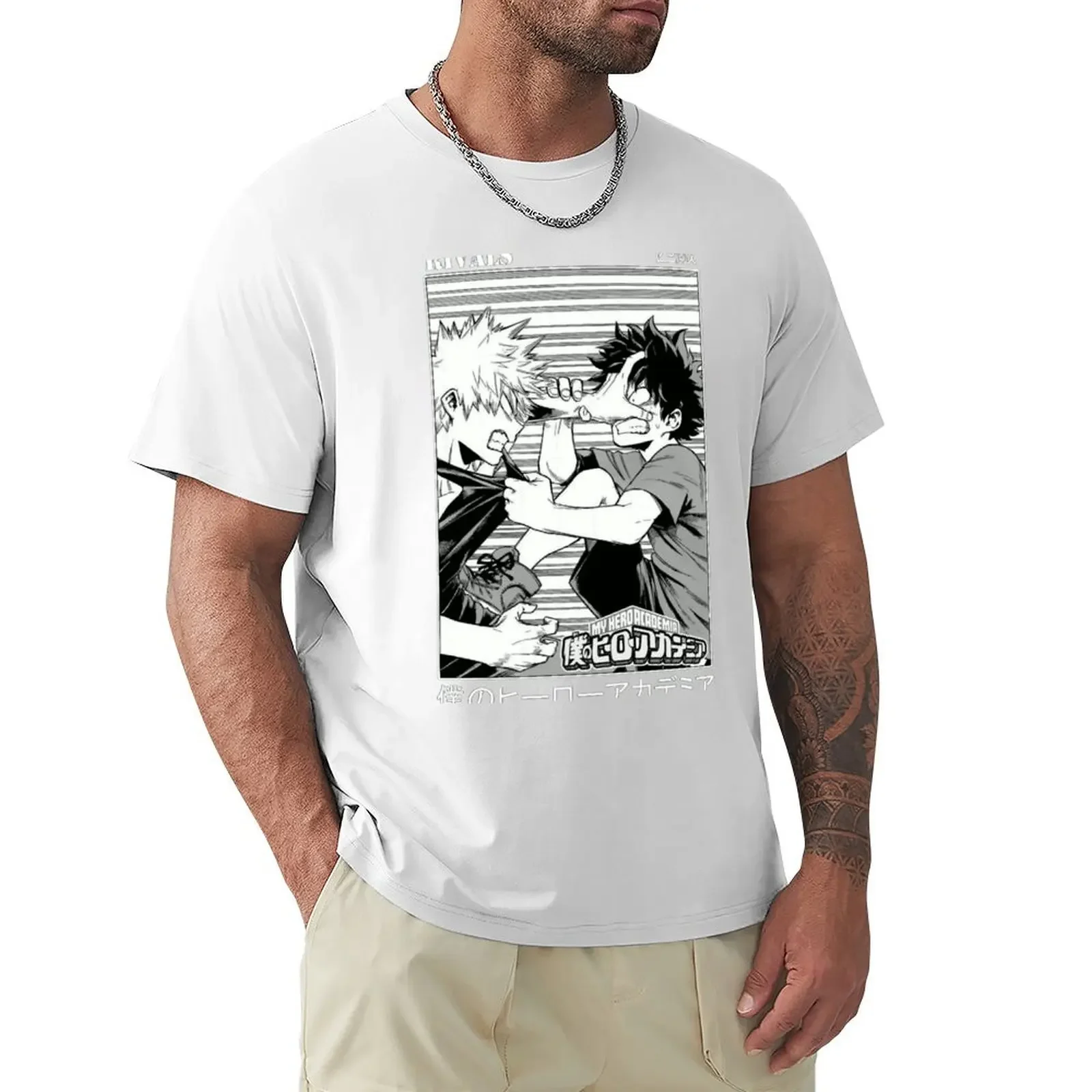 Rivals Bakugo VS Midoriya BHA T-shirt oversized vintage blacks mens graphic t-shirts funny