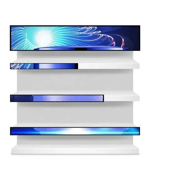 Custom Weatherproof Outdoor LED DisplaySupermarket Shelf Long LCD Display Android HD Narrow Screen Supermarket Shelf Strip Displ
