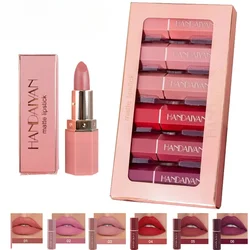 6 Colors Matte Velvet Lipstick Set Non-Dyeing Long Lasting Red Lipstick Box Hexagonal Women Makeup Gift Waterproof