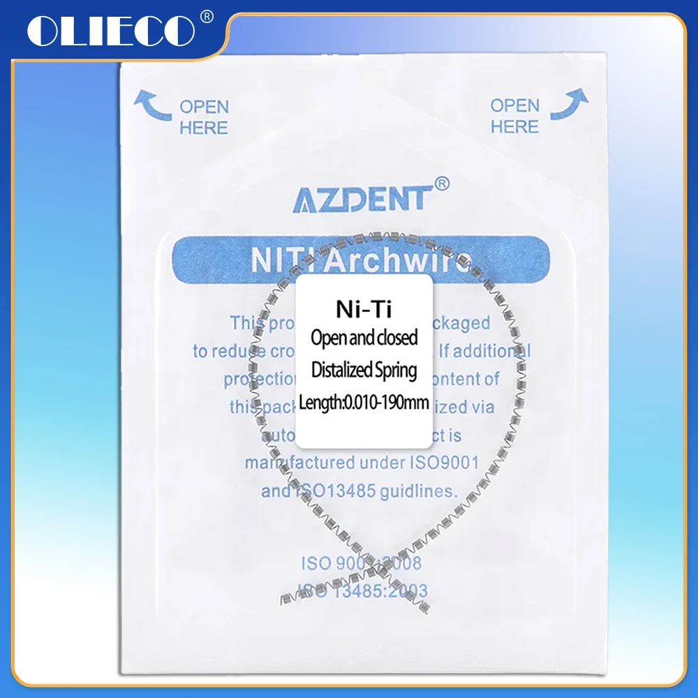 

1pcs/Pack Dental Orthodontic NI-TI Open and closed Distalized Spring 190mm 0.008/0.010/0.012