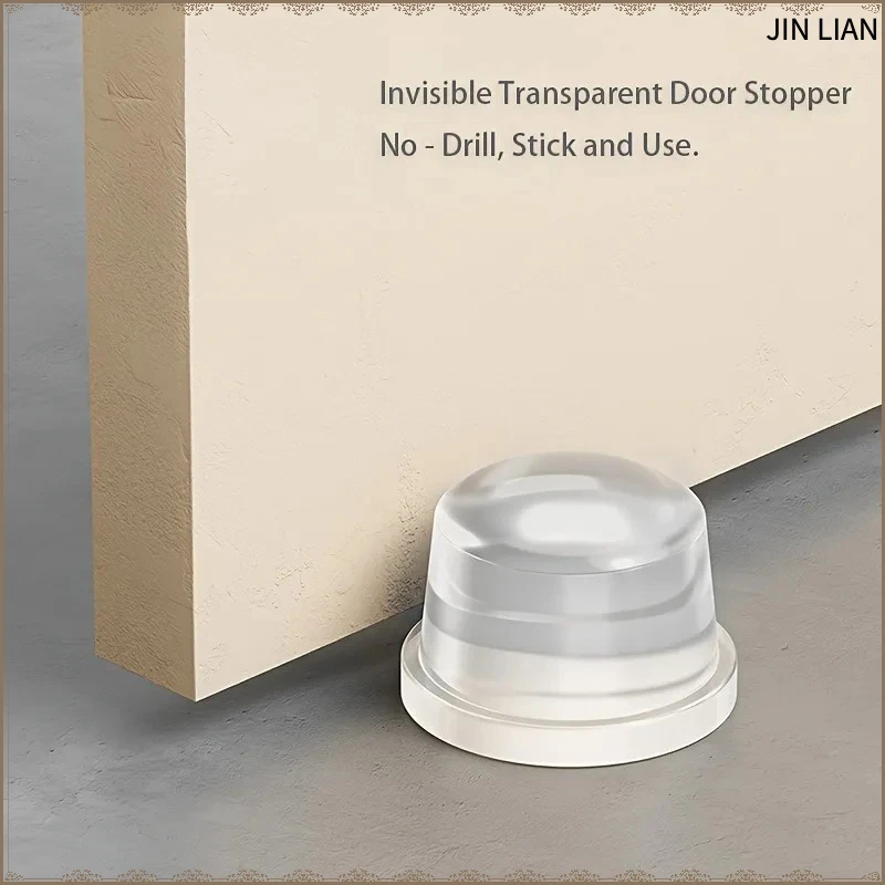 3/5pcs No - Drill Transparent Door Stoppers - Strong Adhesive,Peel and Stick, High - Elastic Silicone for Silent Anti Collision