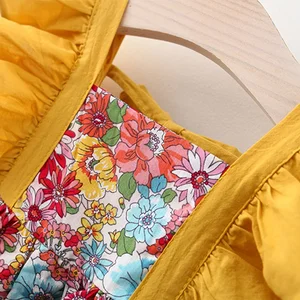 Summer New Girl Baby Strap Dress Fragmented Flower Children's Sleeveless Princess Dress 0-3 Year Old Newborn Comes with Hat 10 best sales tianhou silk quilt - №3