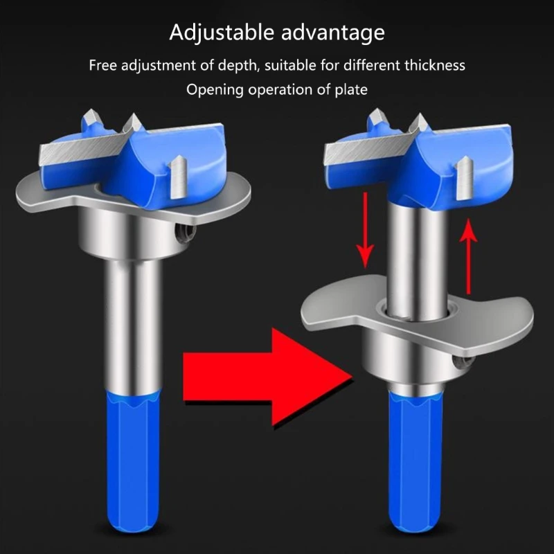 Y1ud para 35mm dobradiça aço carbono brocas chatas carpintaria buraco ajustável viu ferramenta corte aço