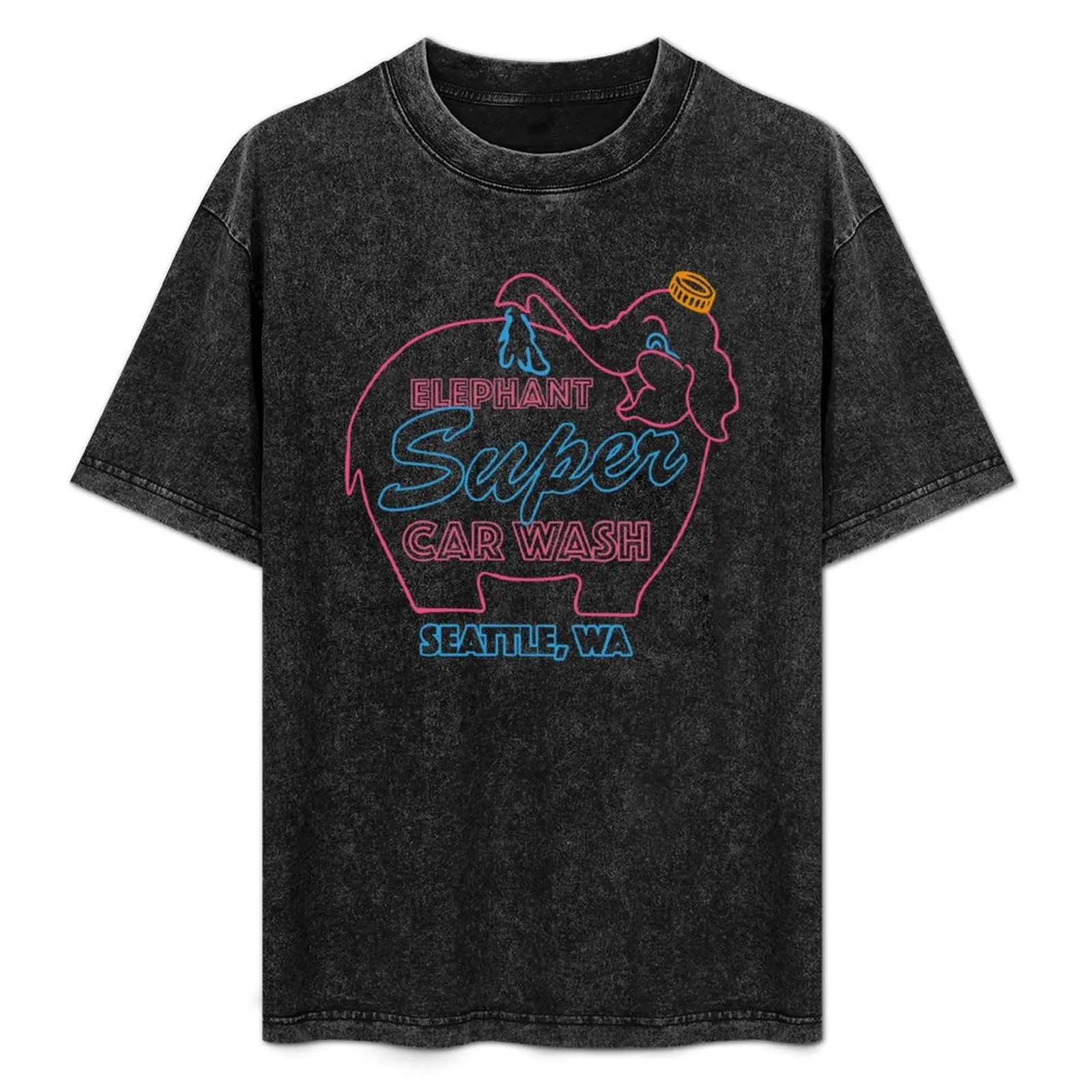 

Elephant Car Wash T-Shirt Summer Fashion Casual Tee Shirt