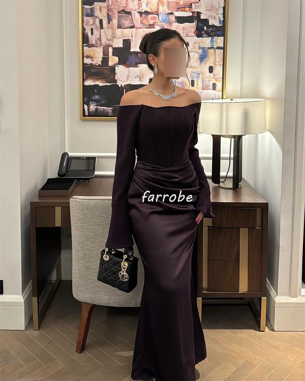 Customized Fashion Sizes Available Pleat Draped Straight Off-the-shoulder Midi Dresses Bespoke Occasion Dresses High Quality Exq