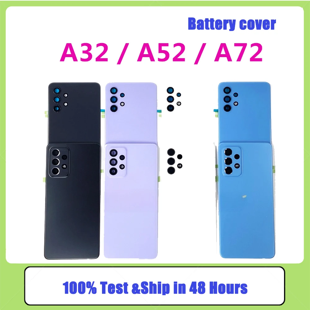 

For SAMSUNG Galaxy A32 A52 A72 4G 5G Back Cover Housing Rear Phone Case Battery Plastic Door Lid Adhesive Stickers Replacement