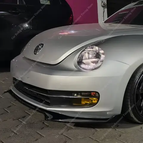 Gloss Black Front Bumper Lip Spoiler Splitter Diffuser Retrofit For VW Beetle A5 TSI TDI Standard 2012-2016 Pre-Lci Bodykits 10 best sales body kit volkswagen beetle - №6