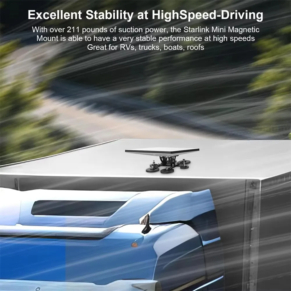 for Starlink Mini(V4) Roof Mounting Kit,211 pounds Magnetic,Angle-Adjustable Starlink Adapter,Starlink Magnet Mount RV,Car,Yacht