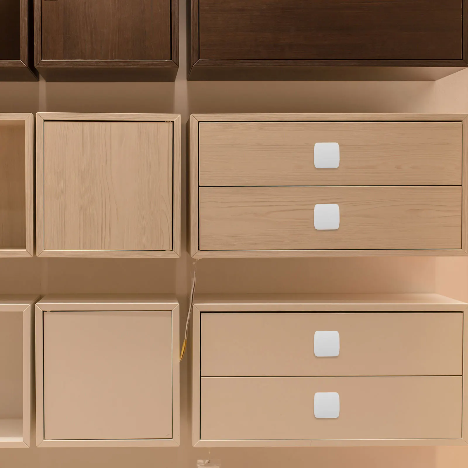 

4pcs Aluminum Cabinet Knobs Square Drawer Pulls Durable European Style Handles For Wardrobe Bookcase Door Cupboard