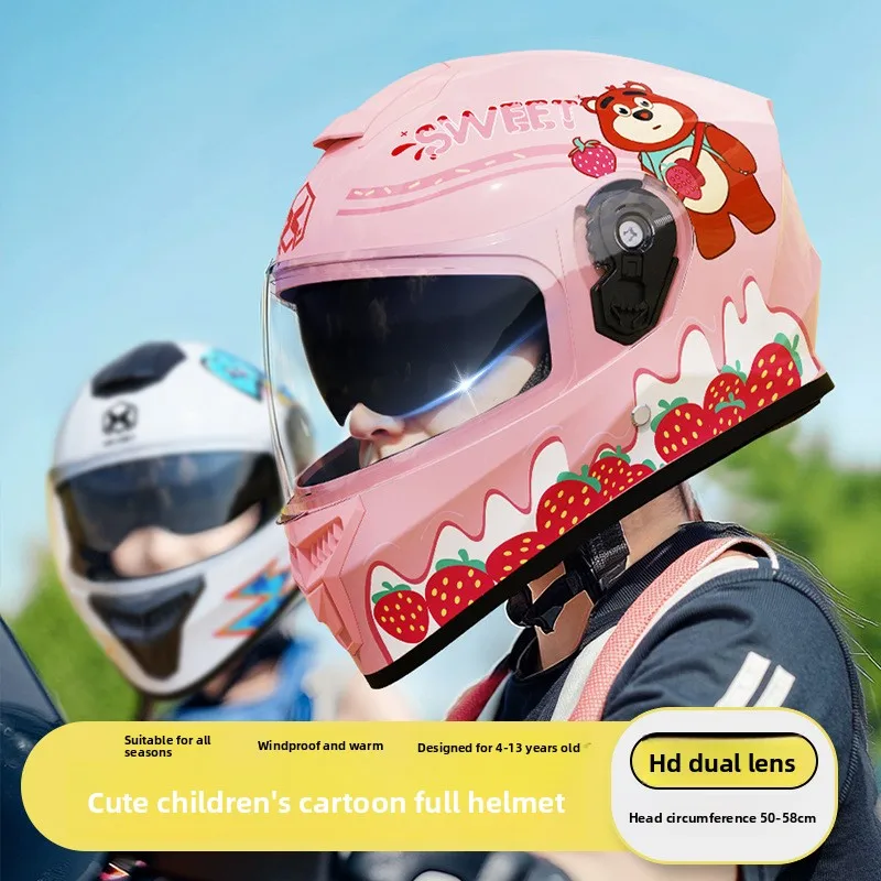 

Children's Helmet Electric Scooter Winter Warm Little Girl Motorcycle Four Seasons Student Motorbike Boy Safety Helmet