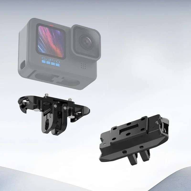 Rotary action magnetic base for GoPro action cameras