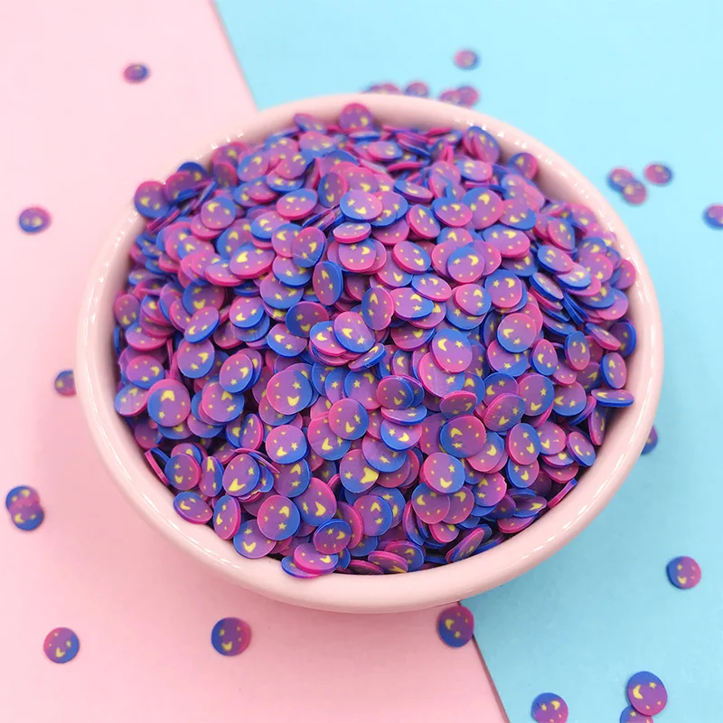 100g Night Sky Star Moon Polymer Clay Sprinkles for Crafts Making DIY Nail Art Decoration Scrapbook Mud Filler Accessories 5mm