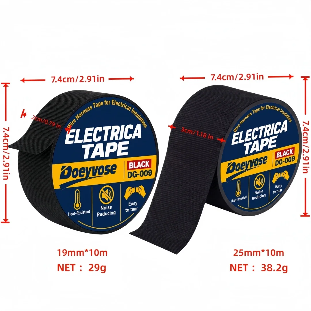 Tear Resistant Electrical Cloth Tape Flame Retardant Heat Resistant Auto Wire Harness Protection Tape