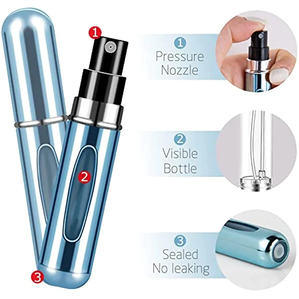 4 Stuks 5Ml Mini Navulbare Parfumfles Met Spray Geurpomp Lege Cosmetische Container Verstuiver Fles Voor Reis Tool