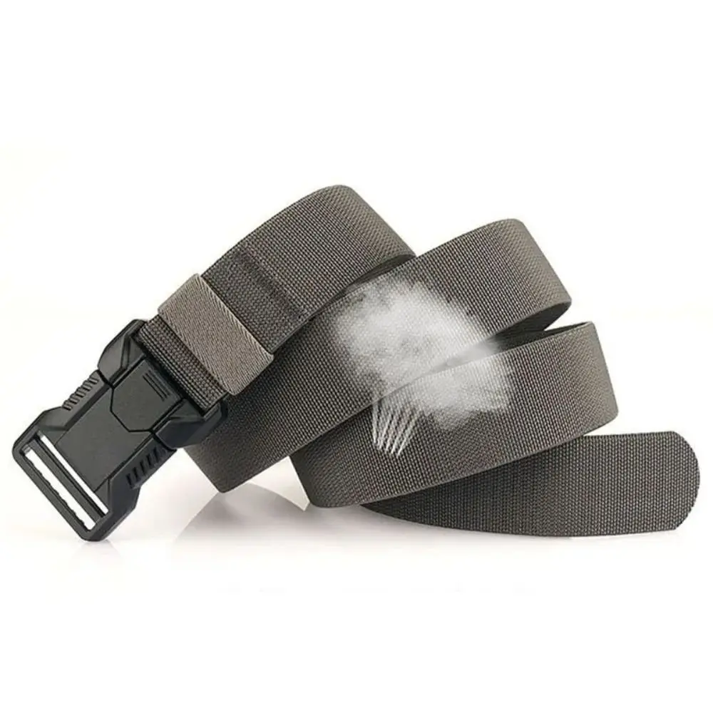 Cinturón de nailon con hebilla de aleación duradera para hombre, cinturón elástico que combina con todo, cinturón de lona de estilo coreano Simple para hombre