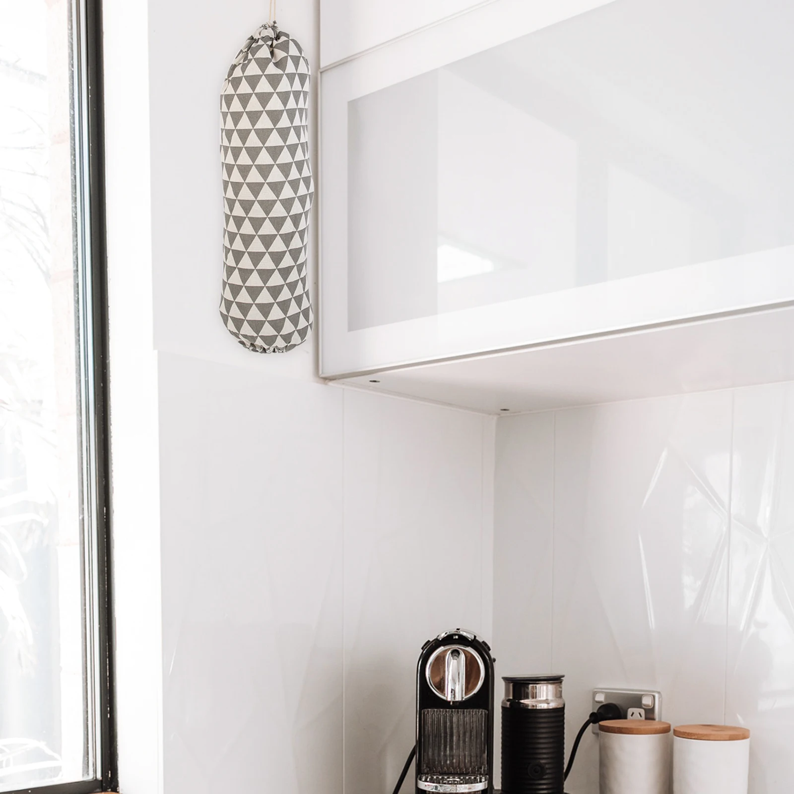 

2 Pcs Storage Bag Kitchen Dispenser Bags Grocery Pocket Holders Automatic Hanging Dispensers Polyester Shopping Carrier