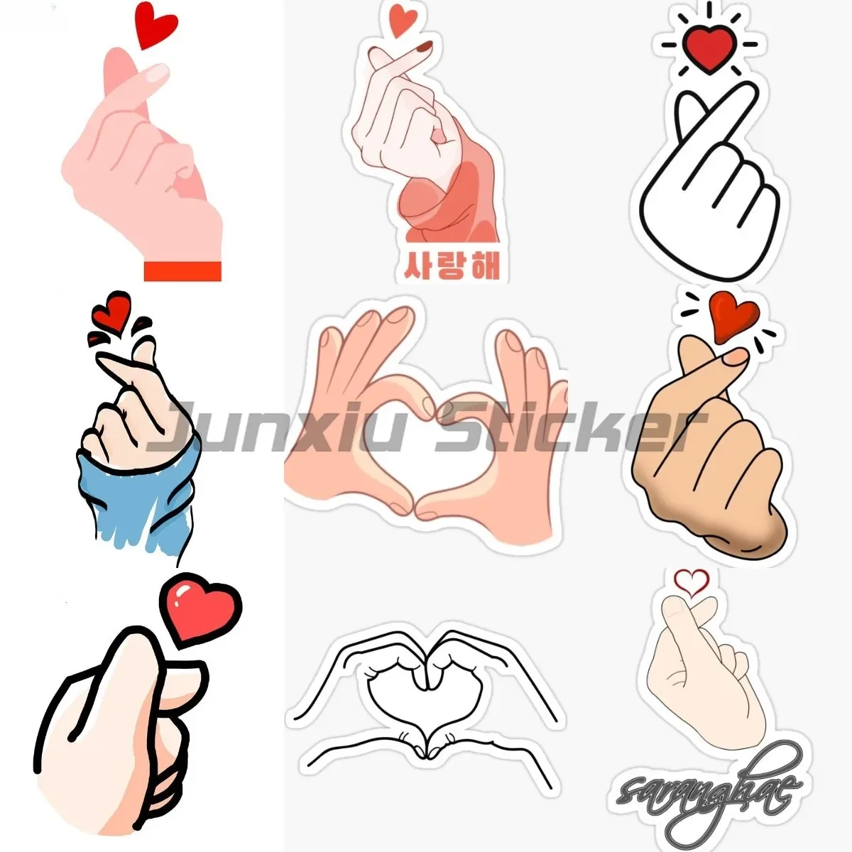 

Heart Gesture Love Creative Stickers Vinyl Waterproof Motorcycle Van Accessories Truck Wall Window Decoration Decal Customizable