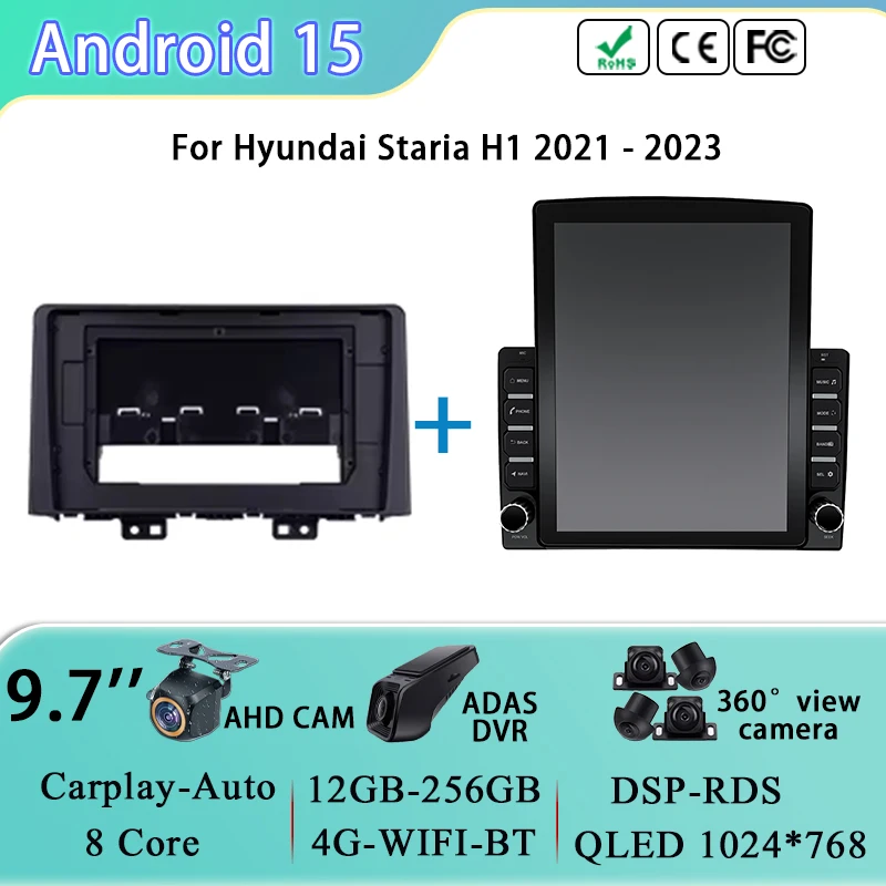 

Head Unit For Hyundai Staria H1 2021 - 2023 Wireless Carplay Android Auto Multimedia Video Player Stereo Car Radio No 2Din DVD