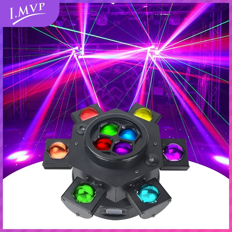 Moving Head Light 6 Arms Beam Light RGBW 6*10W +4*10W LED Bee Eyes DMX Stage Light for Disco Music Dance Party