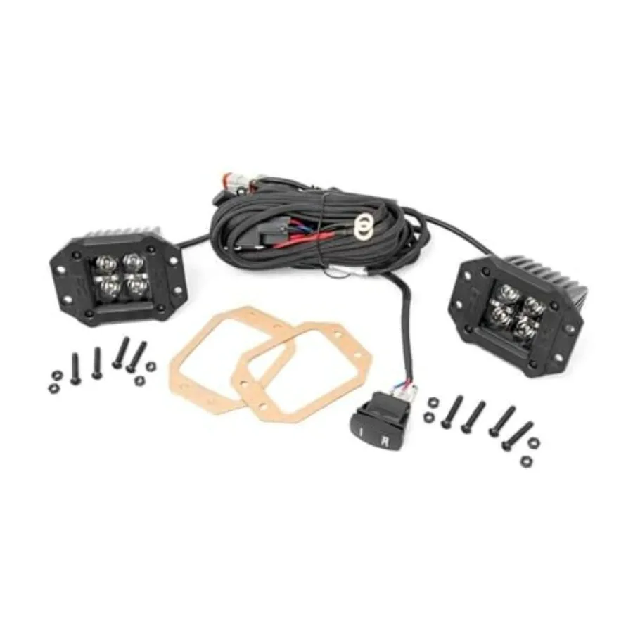 

2 светодиодных фонаря черной серии для скрытого монтажа с янтарным ДХО для автомобильного использования. Черная отделка. Высокая яркость и энергоэффективность.