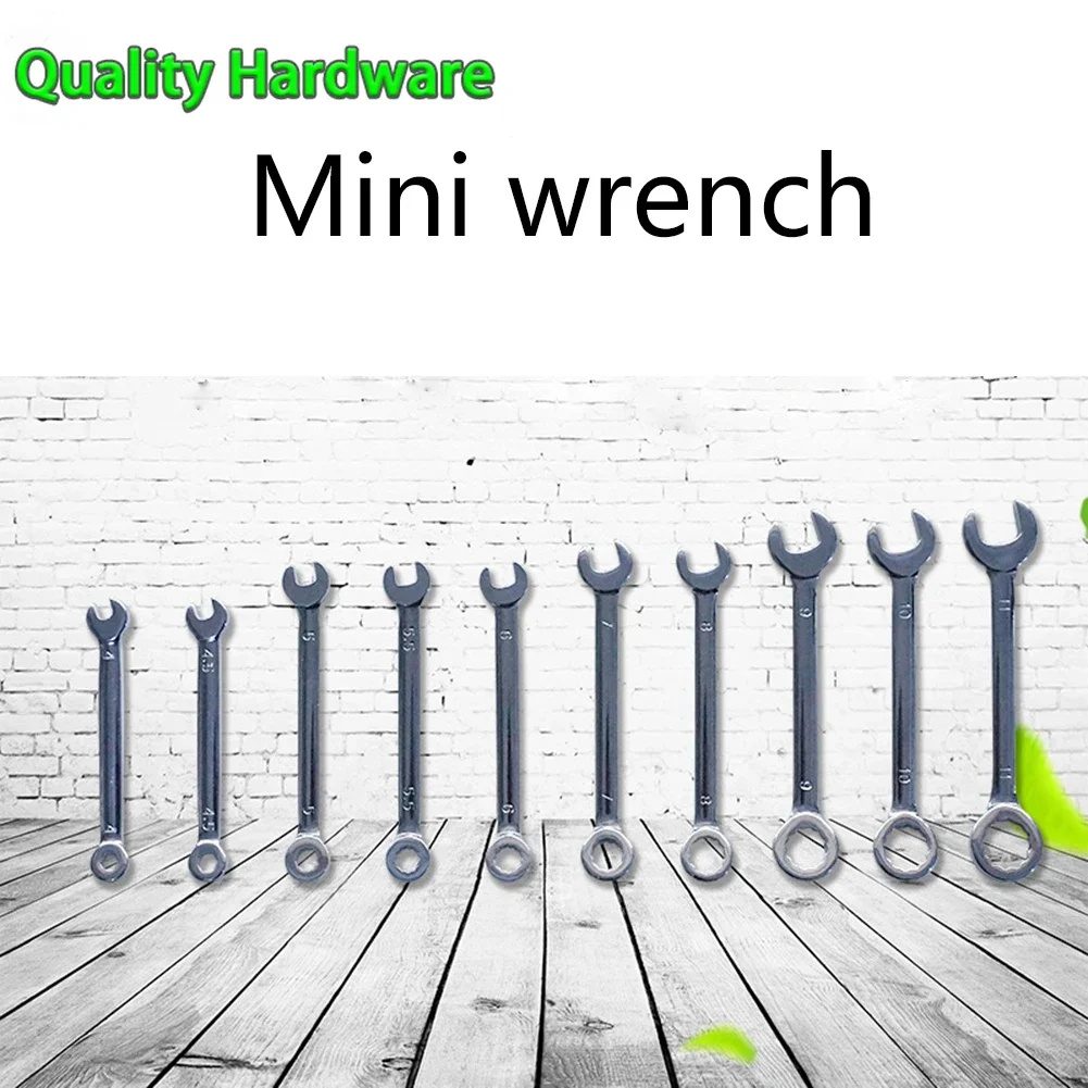 10pcs Mini Spanner Wrenches Set Hand Tool Key Ring Spanner Explosion-proof Pocket British/Metric Type Wrenches