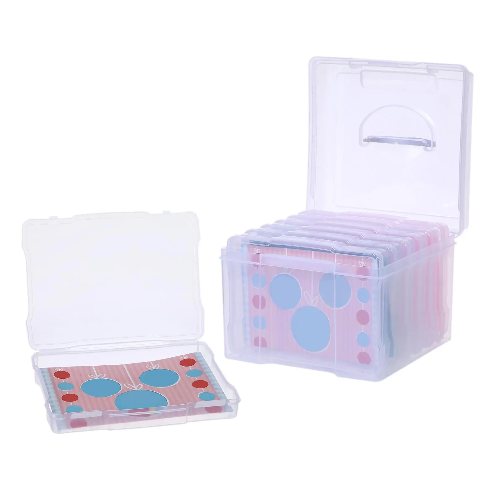 حاوية صندوق تخزين بطاقات المعايدة مع فواصل، حافظات صور، صندوق منظم للصور، ملصقات، صور، هدية عيد ميلاد منزلية